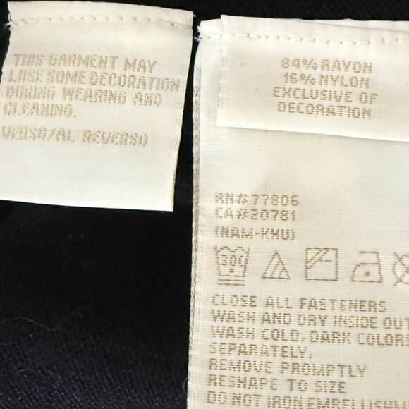 Tommy Hilfiger Long Sleeve Cardigan Hooks Closure Wrap Tie Black Size Medium - Picture 7 of 7